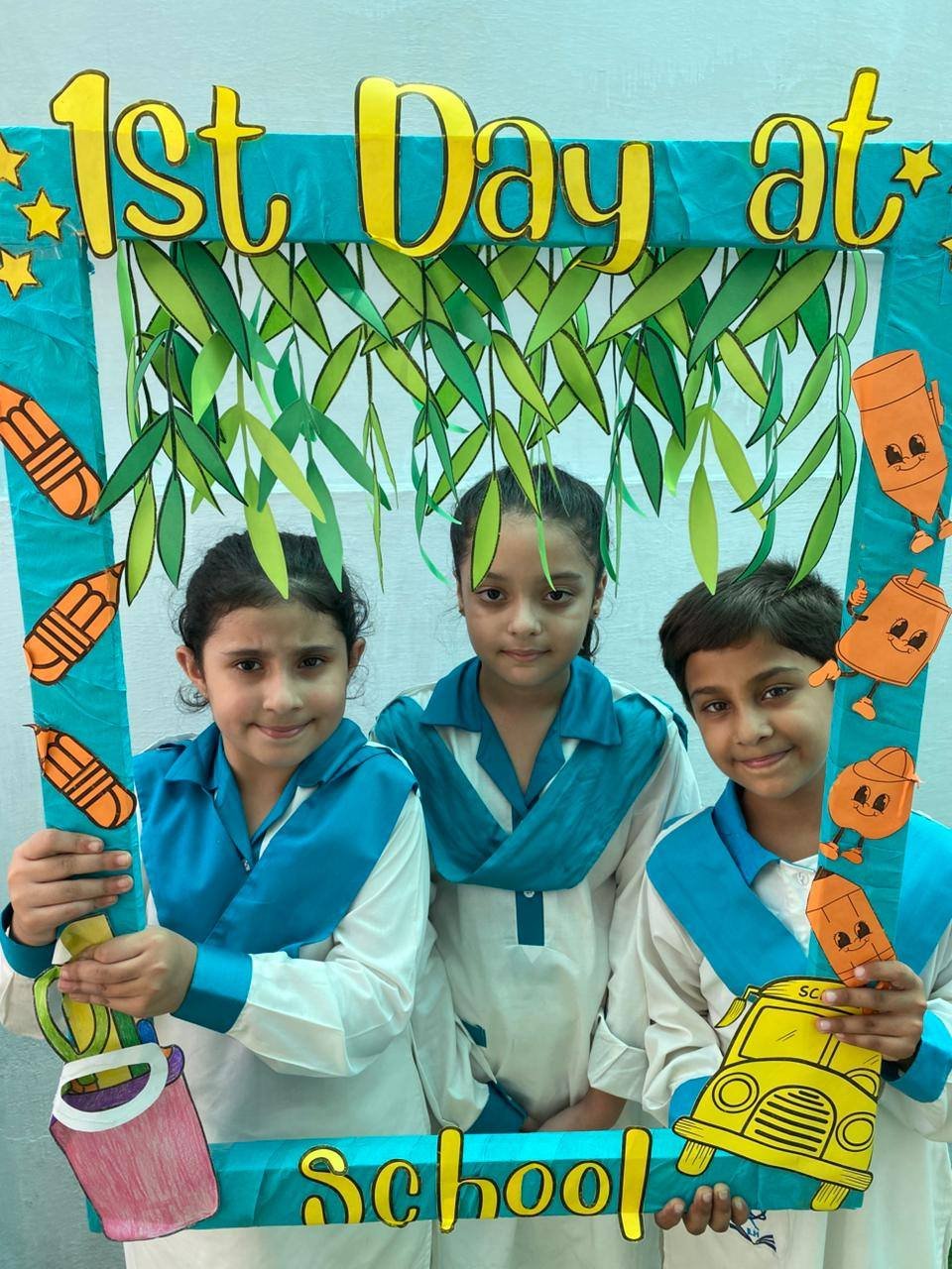 May be an image of ‎3 people and ‎text that says "‎1st Day at IID רוווך SC SC School‎"‎‎